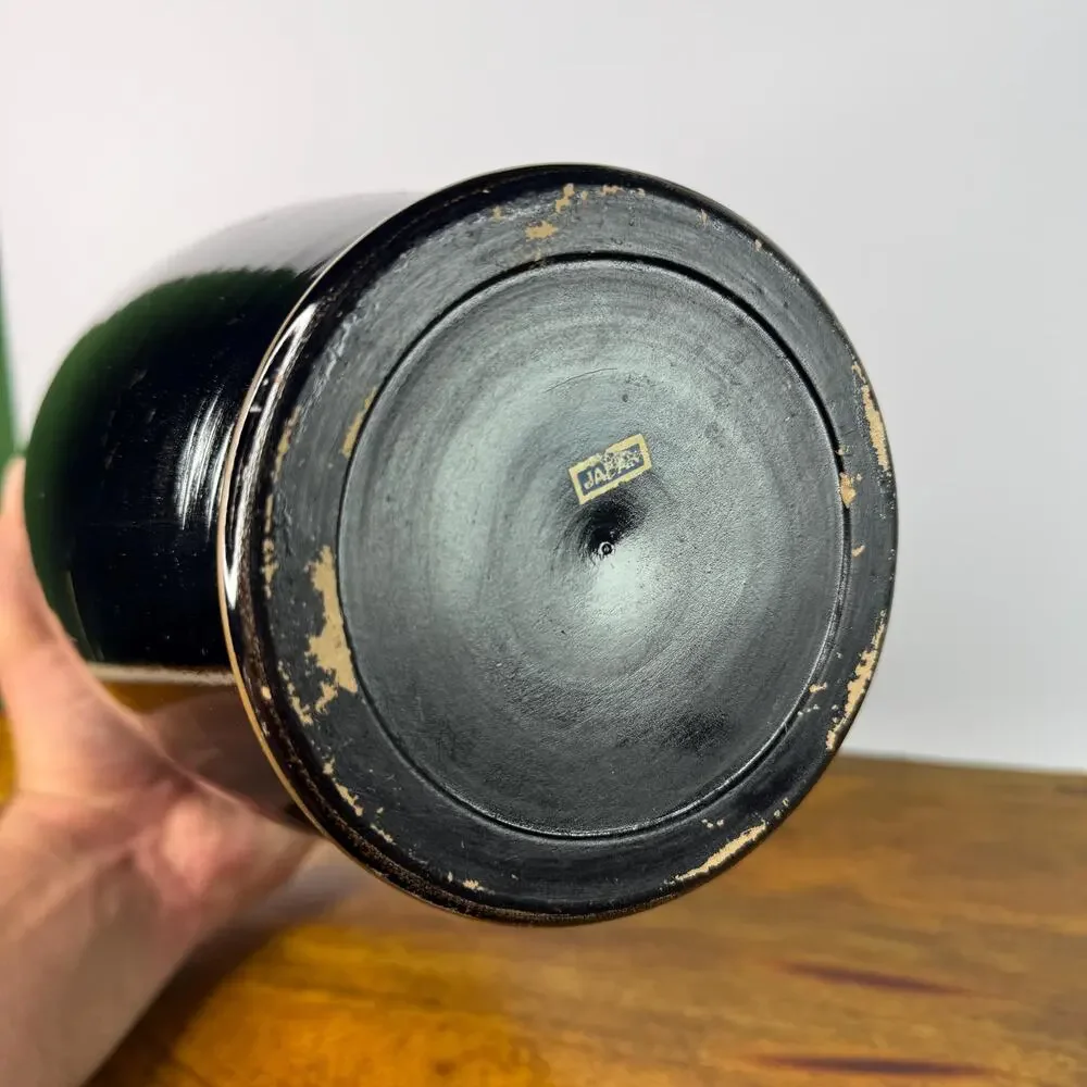 Vintage MCM Japanese Vase Scenic Temple Design